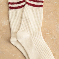 Waffle Pattern Striped Socks