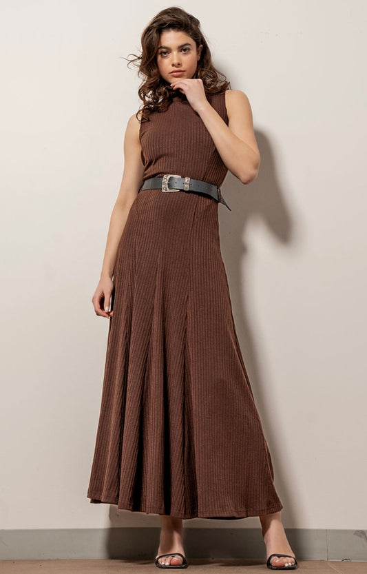Full Aura Knit Belted Maxi Dress
