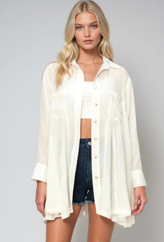Gauze Wide Sweep Paneled