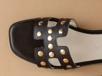 The Evelynne | Coffee Studded H Band Slides