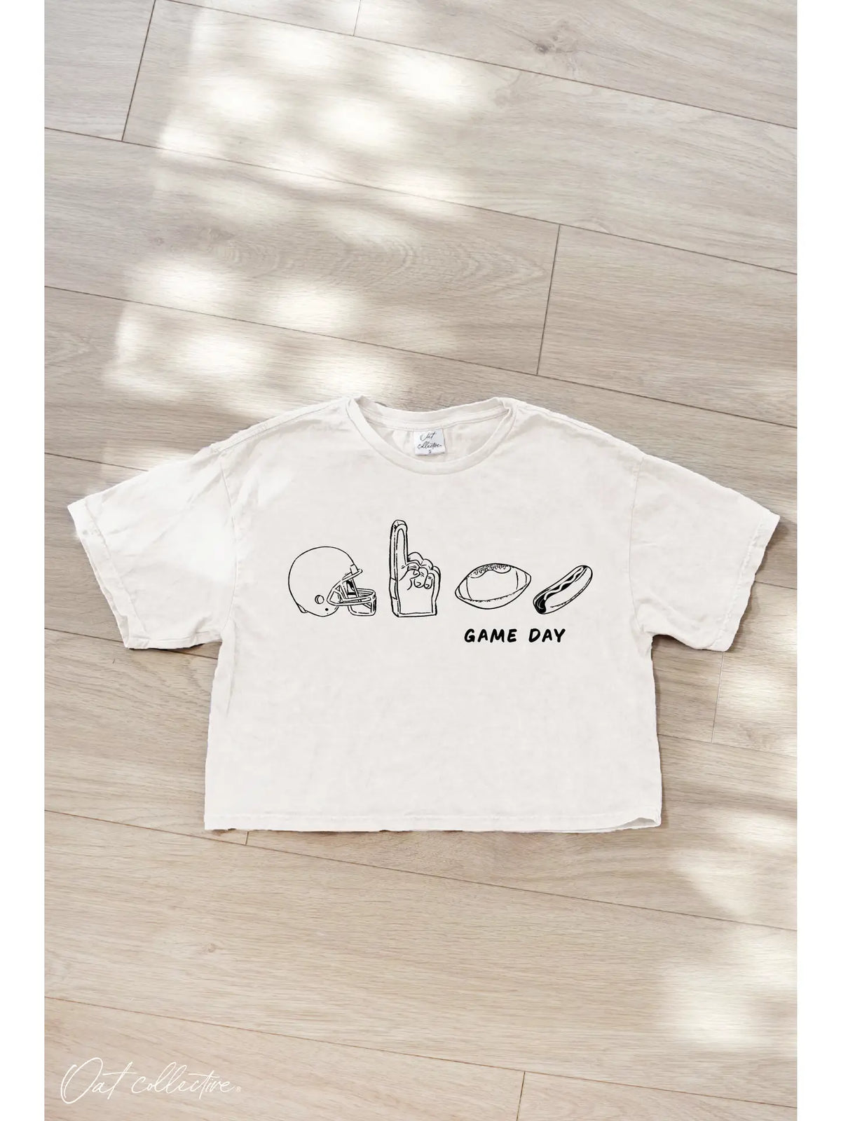 Game Day Cropped Mineral Graphic Top