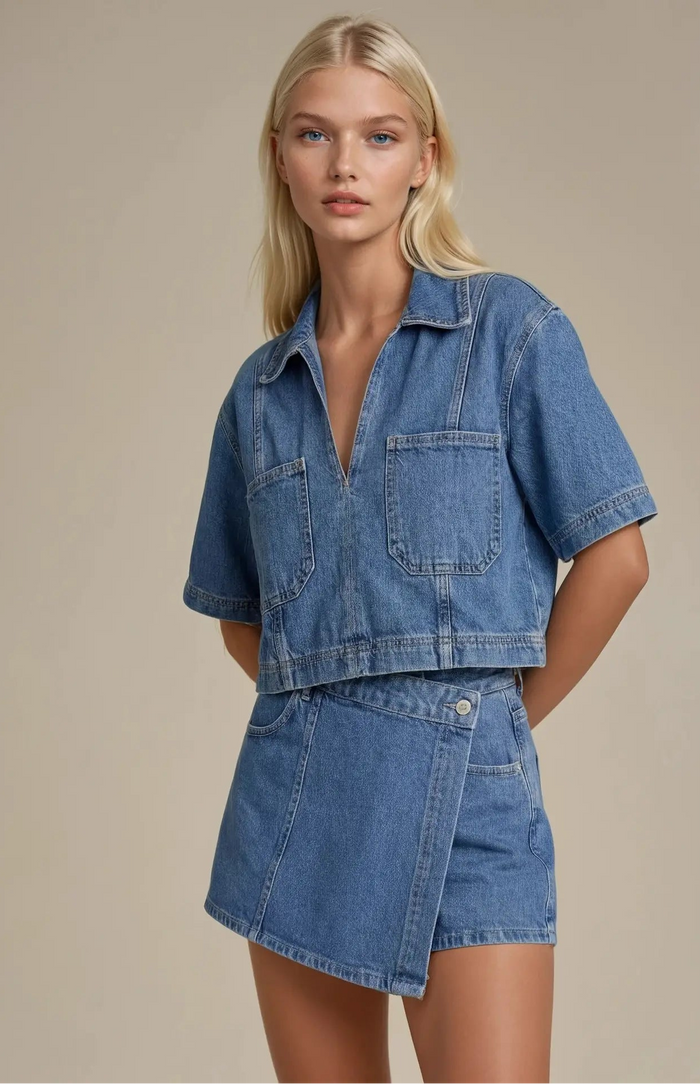 Cropped Denim Top