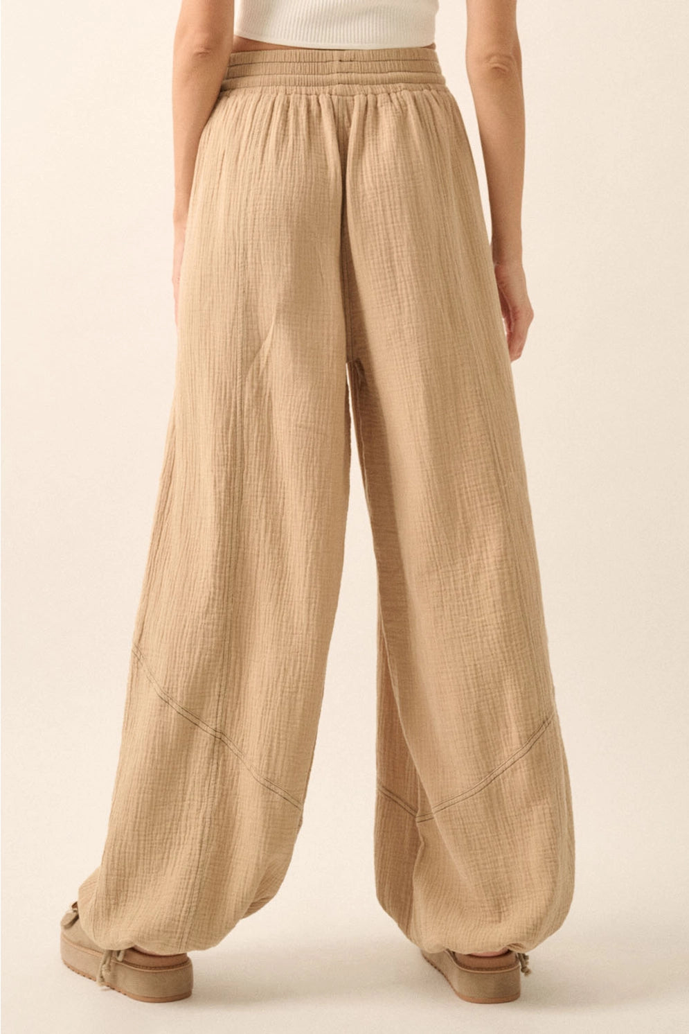 Mineral Washed Crinkle Cotton Parachute Pants