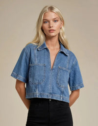 Cropped Denim Top