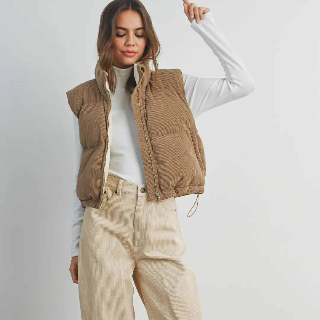 Corduroy Puffer Vest