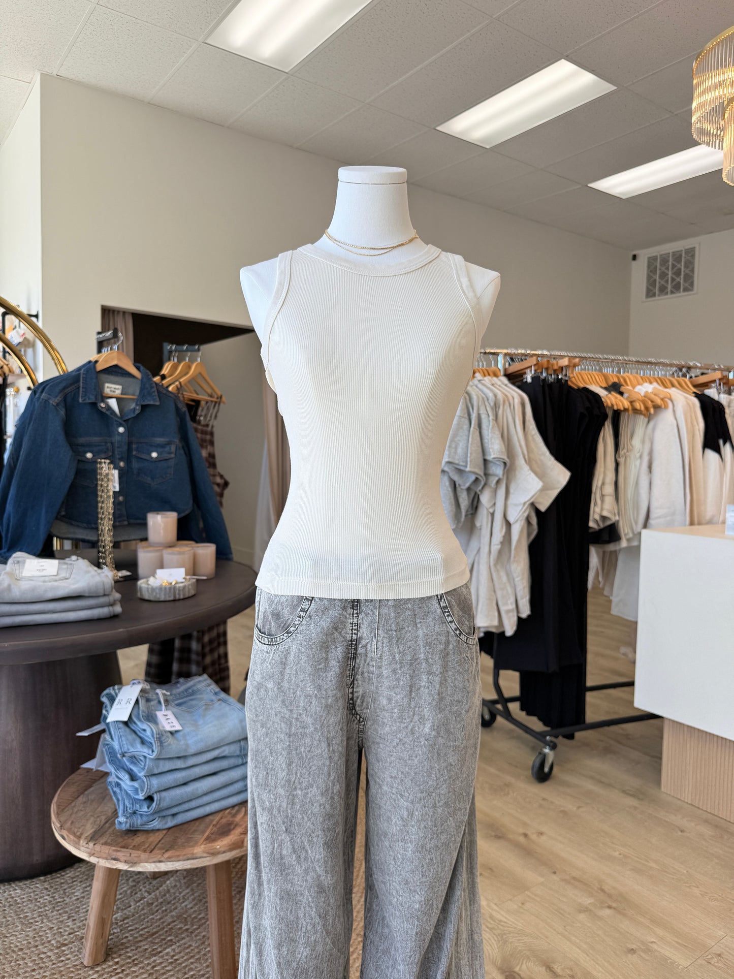 Lacy Ribbed Tank
