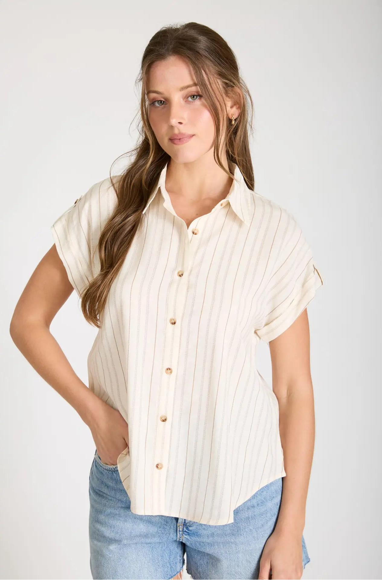 Tab Sleeve Button down