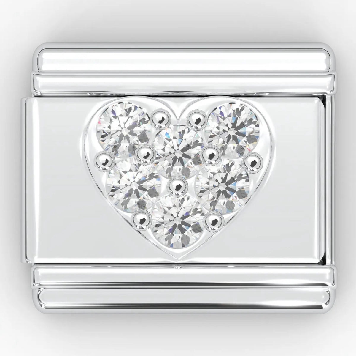 White Rhinestone Heart Charm