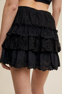 Lace Skort with Ruffle Details