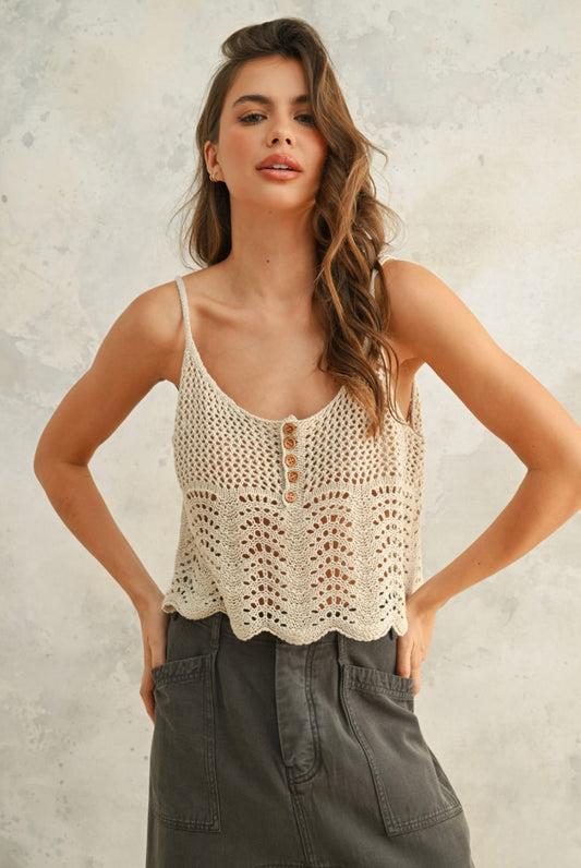 Crochet knitted top