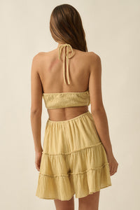 Tiered Ruffle Halter Romper