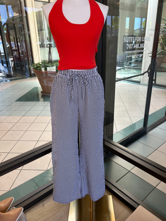 Gingham boxer pants