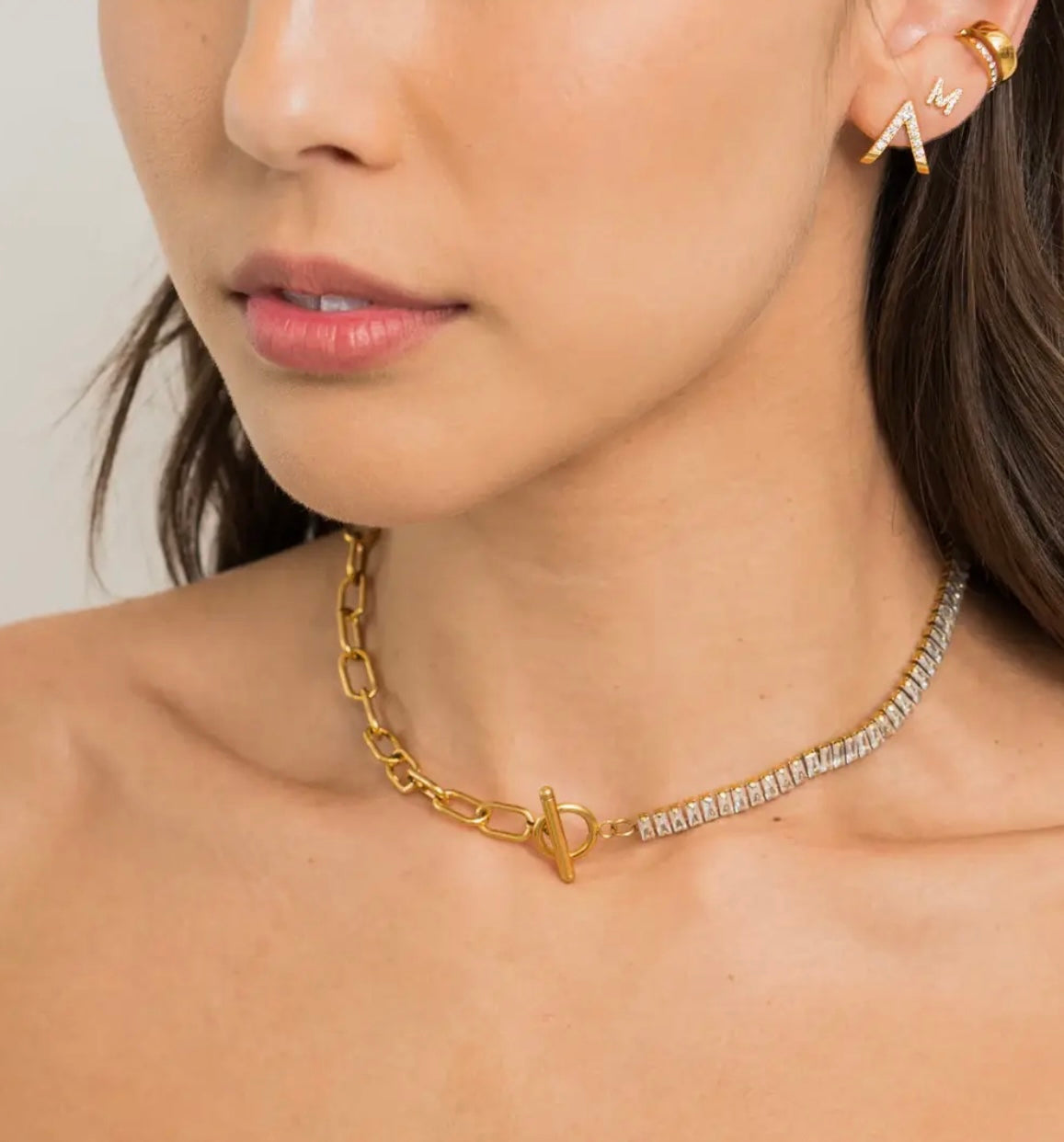 Tennis & Paperclip Necklace