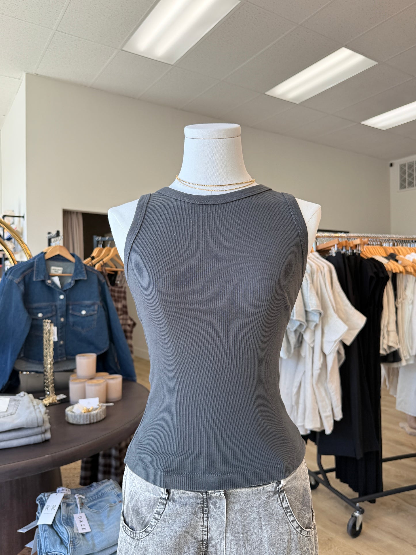 Lacy Ribbed Tank