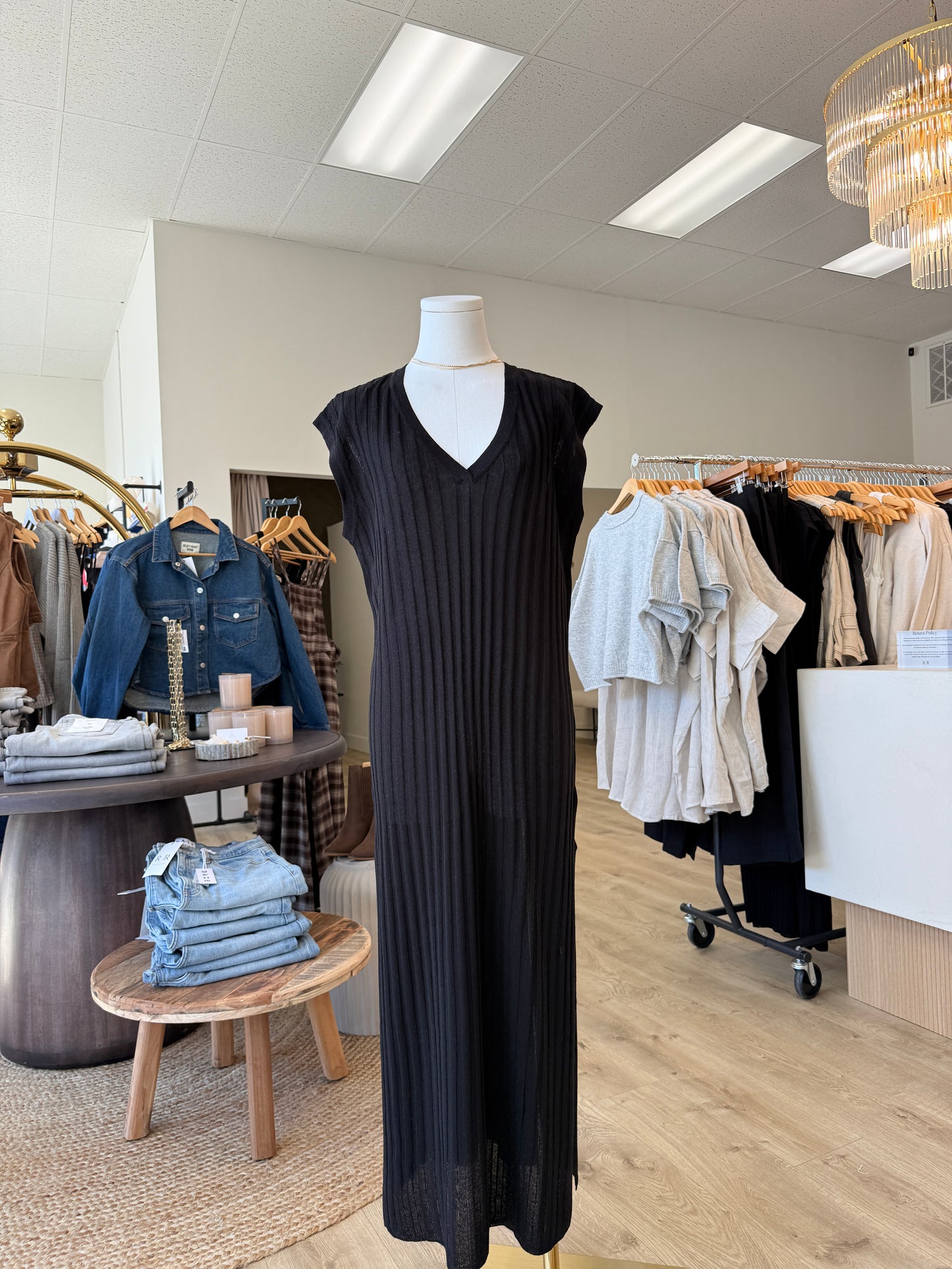 Jessie Ribbed knit maxi
