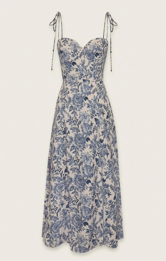 Au Revoir Empire Sweetheart Tiered Midi Dress