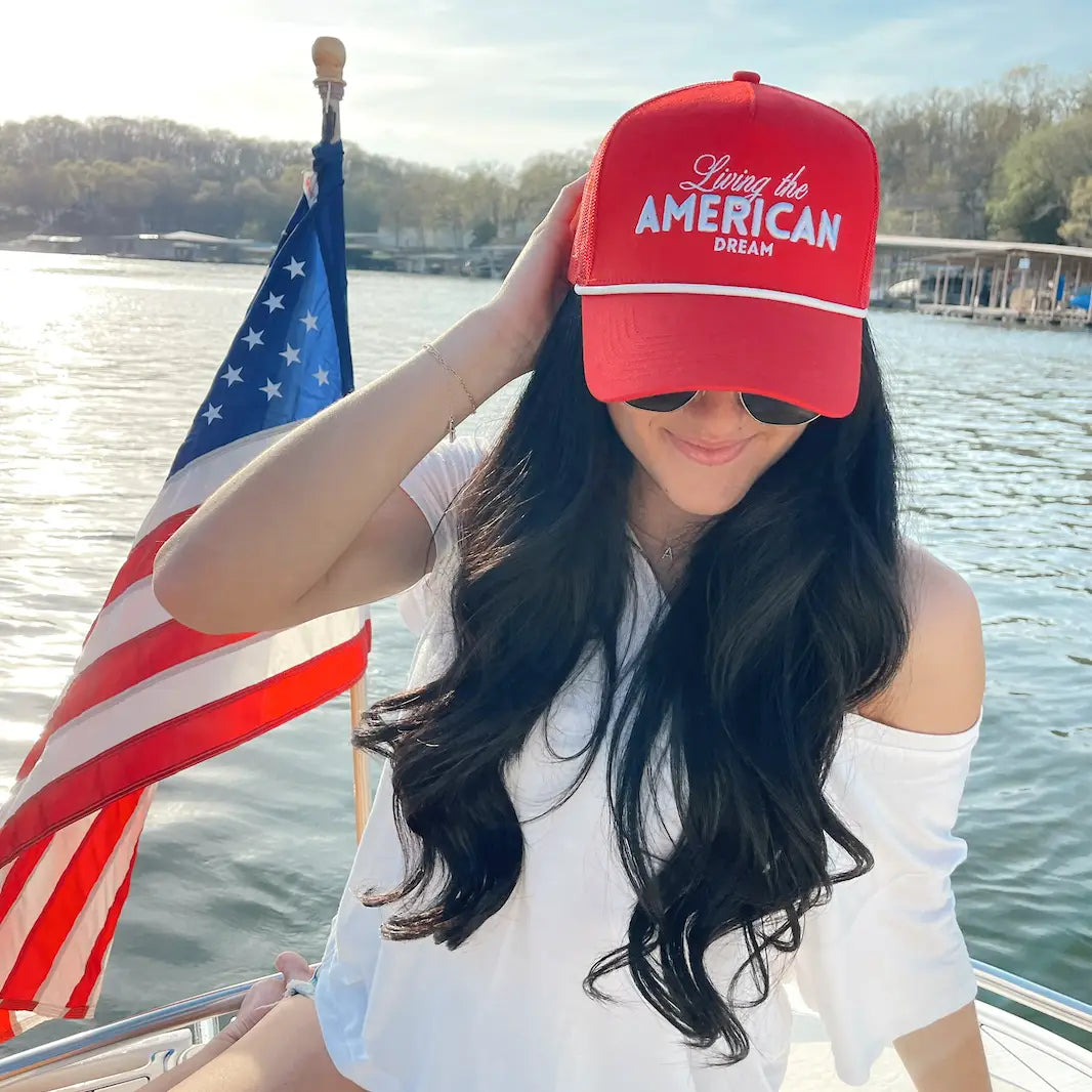 Living the American Dream - Red Vintage Trucker Hat