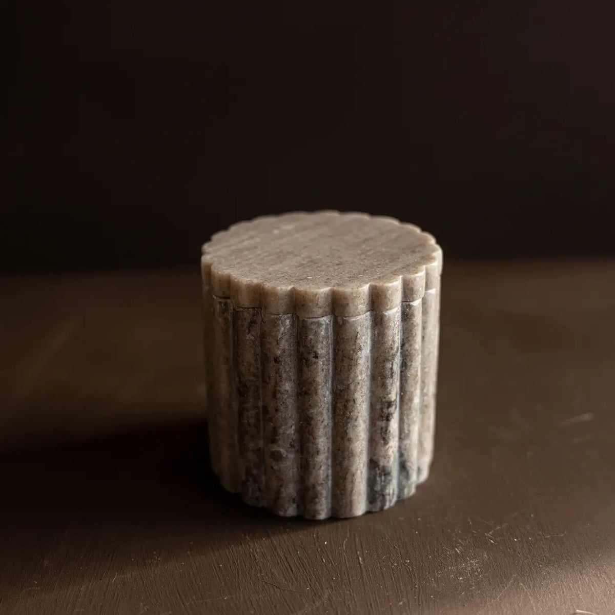 Gray Marble Fluted Jar