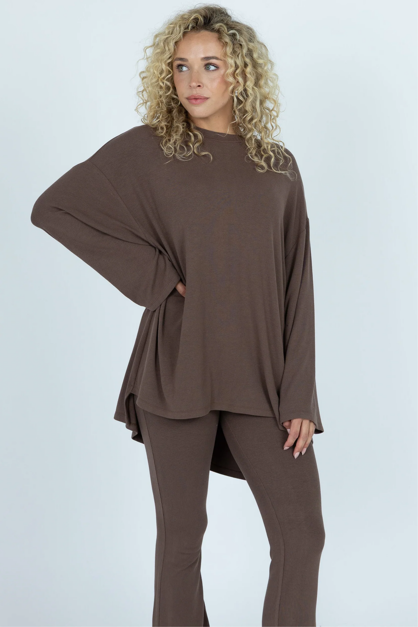 All Weekend Long Pant Set Long Sleeve Espresso