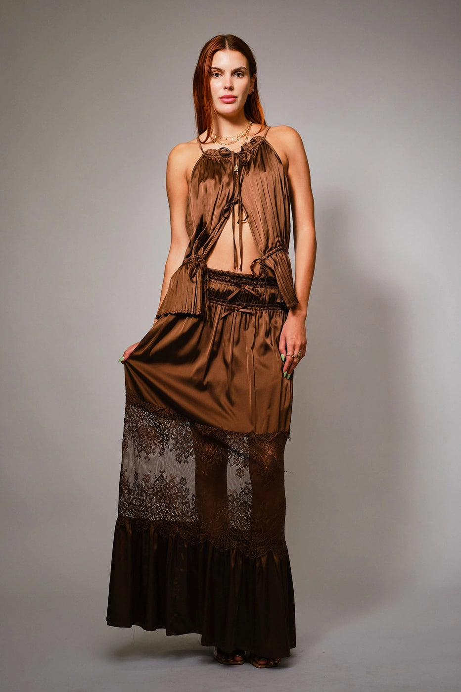 Chocolate Satin Top
