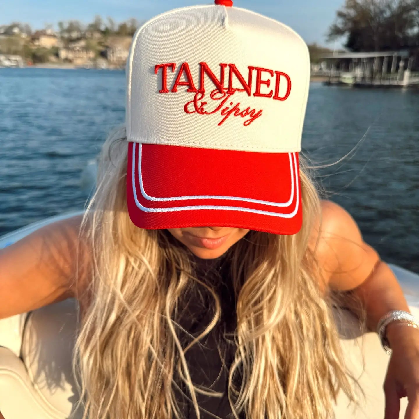 Tanned & Tipsy - Red Vintage Trucker Hat