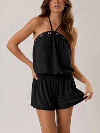 Eyelet Halter Neck Playsuit