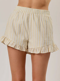 Stripe Ruffled Hem Shorts