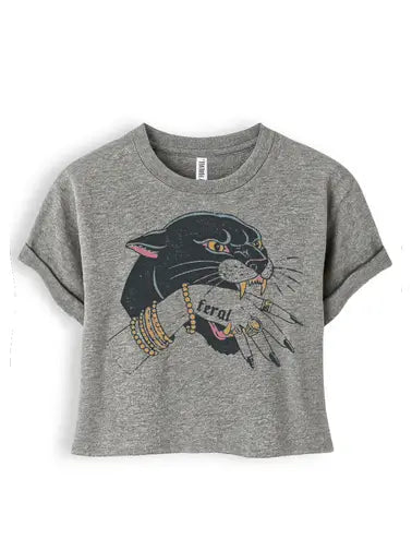 Cropped Feral Graphic Tee