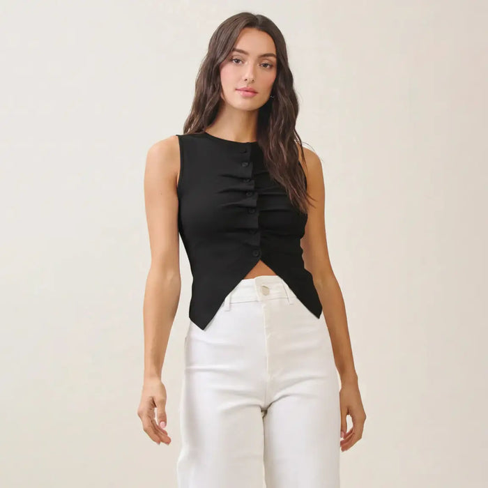 Pleated Split Top