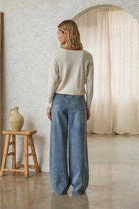 Washed Denim Pants