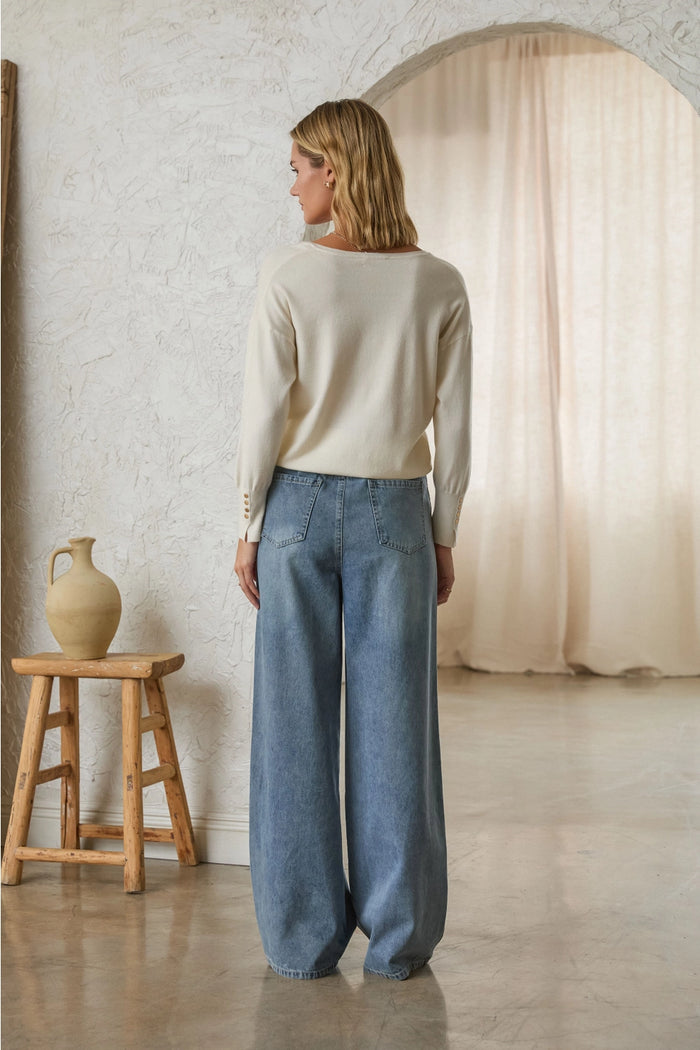 Washed Denim Pants