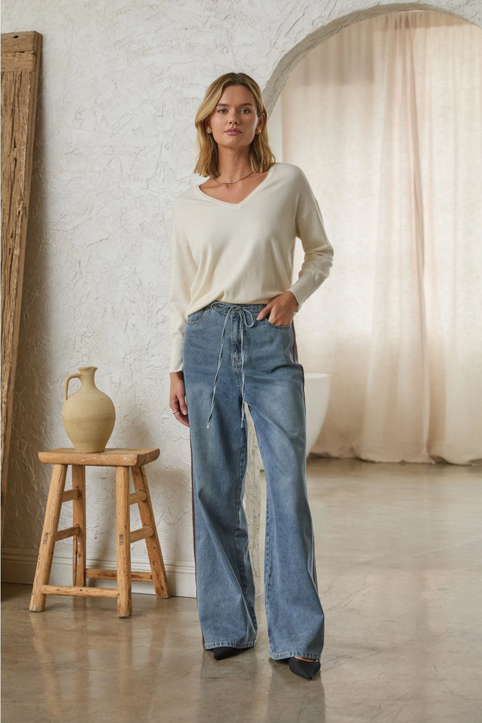 Washed Denim Pants