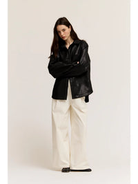 Vegan Leather Oversized Shirt