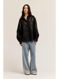 Vegan Leather Oversized Shirt