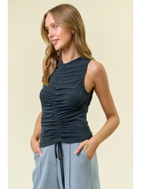 Asymmetrical Ruching Cupro Top