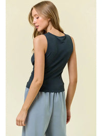 Asymmetrical Ruching Cupro Top