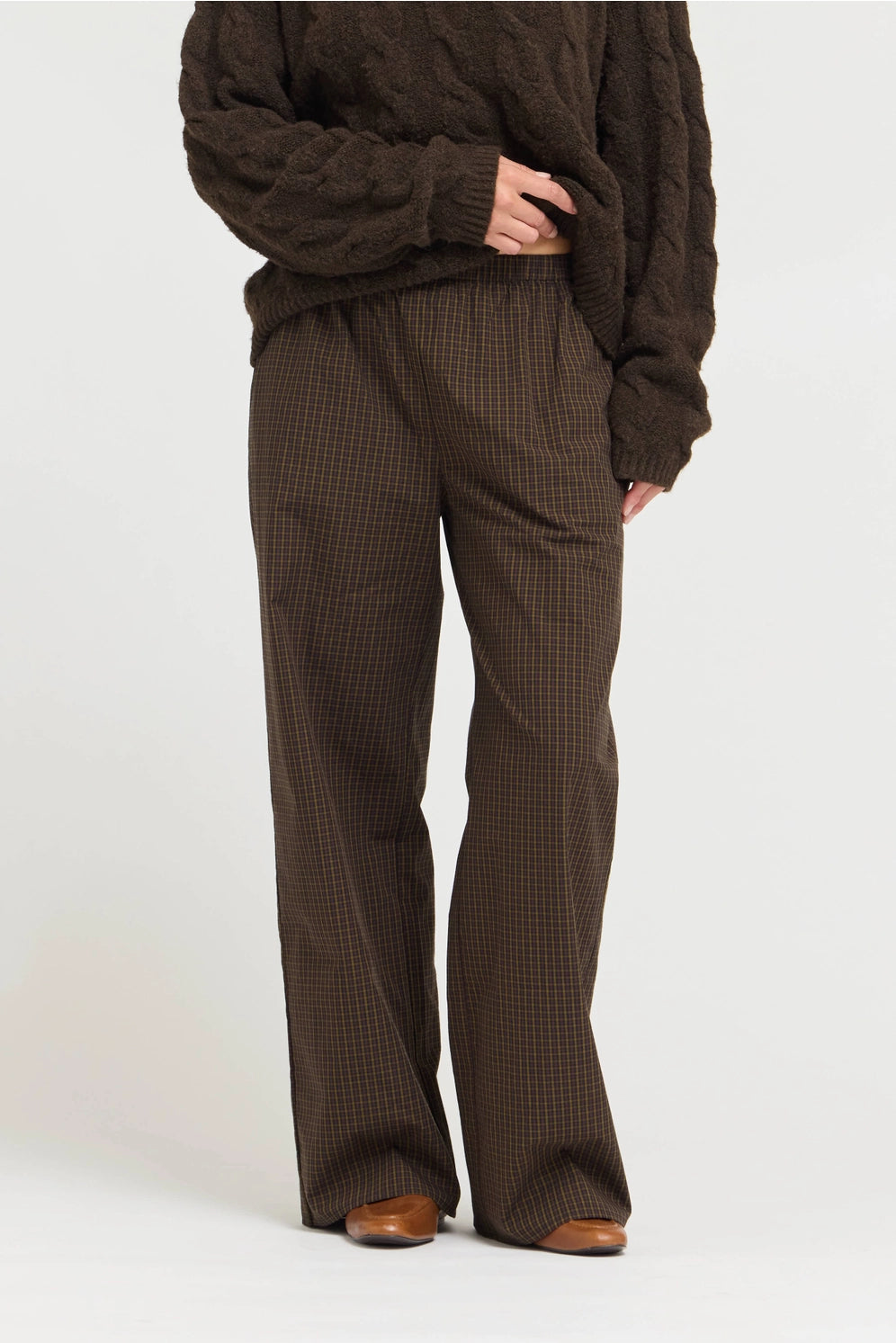 Micro Gingham Easy Pant