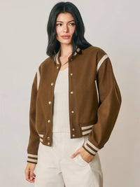 Shrunken Varsity Bomber Jacket