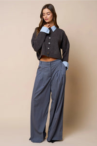 Trim Button Down Cardigan