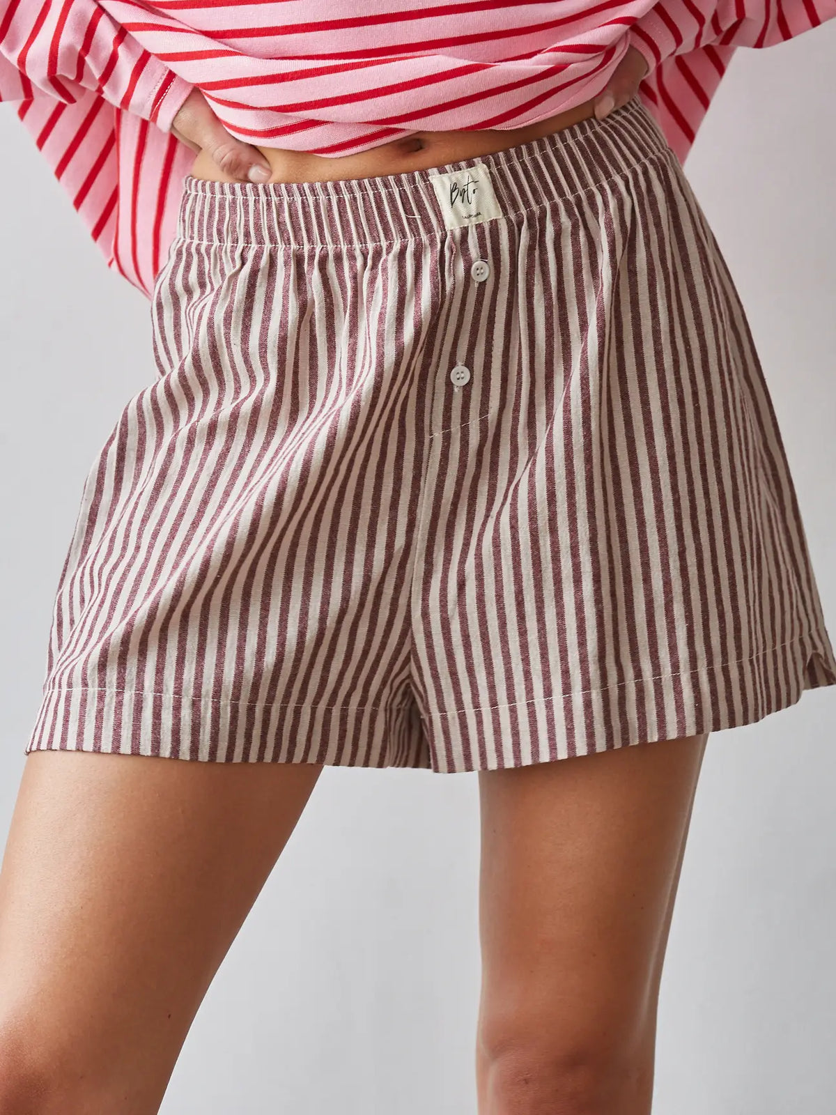 Woven Linen Striped Shorts