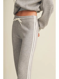 Side Stripe Cozy Waffle Knit Pants