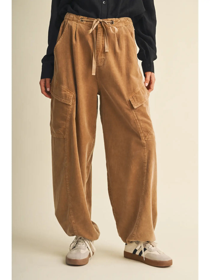 Corduroy Voluminous Cargo Trousers