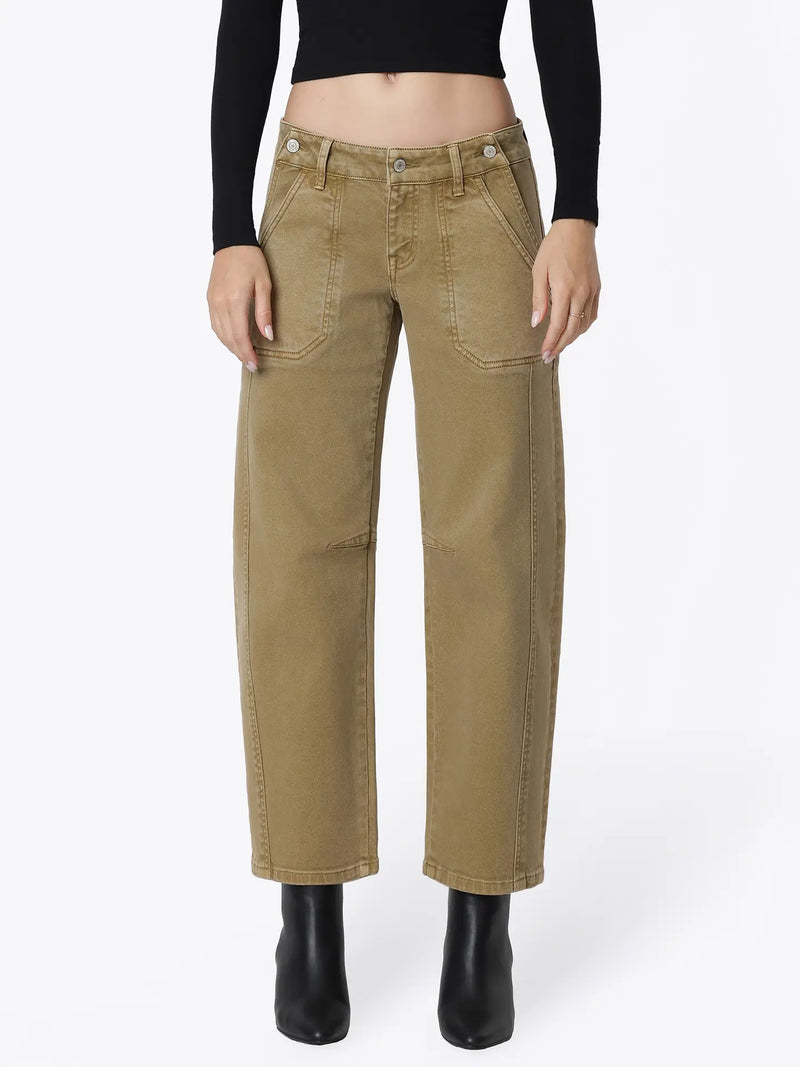 Double Pockets Barrel Jeans
