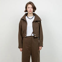 Cropped Funnel Neck Jacket
