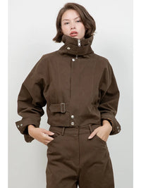 Cropped Funnel Neck Jacket