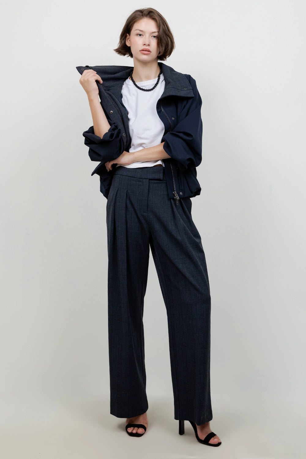 Pleated PlaidTrousers