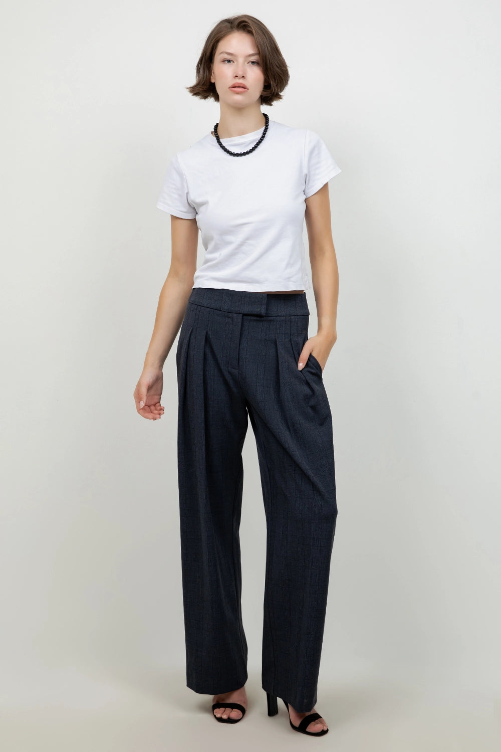 Pleated PlaidTrousers