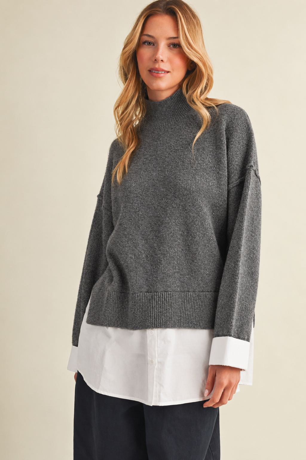 Pamela Mock Neck Pullover