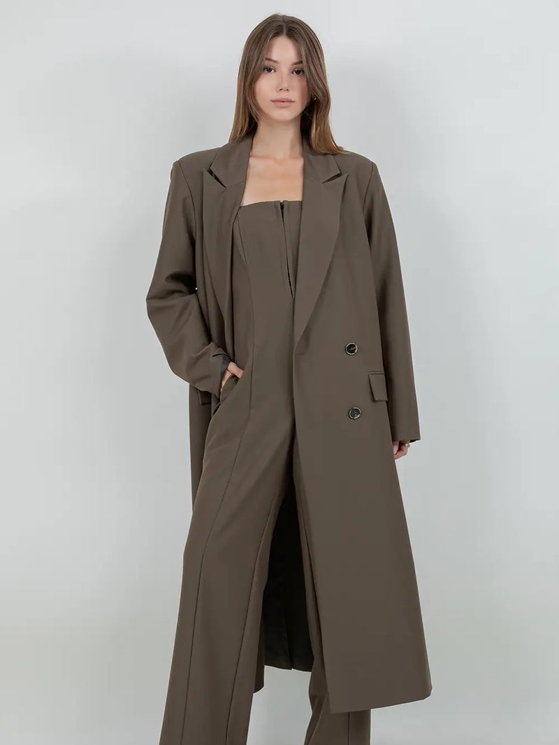 Closure Long Blazer Jacket