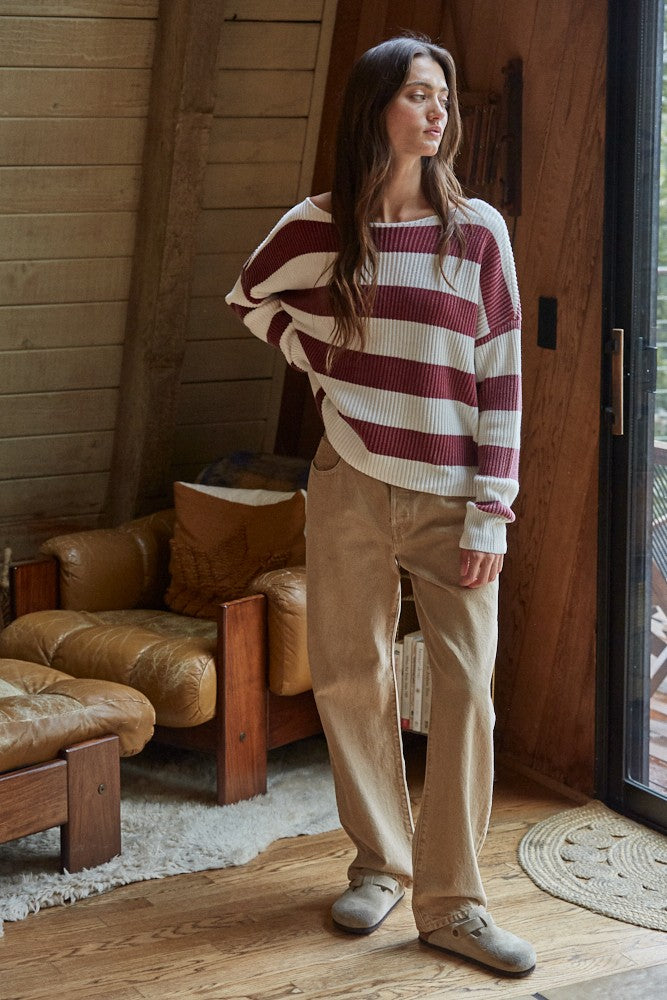 Striped Boat Neck